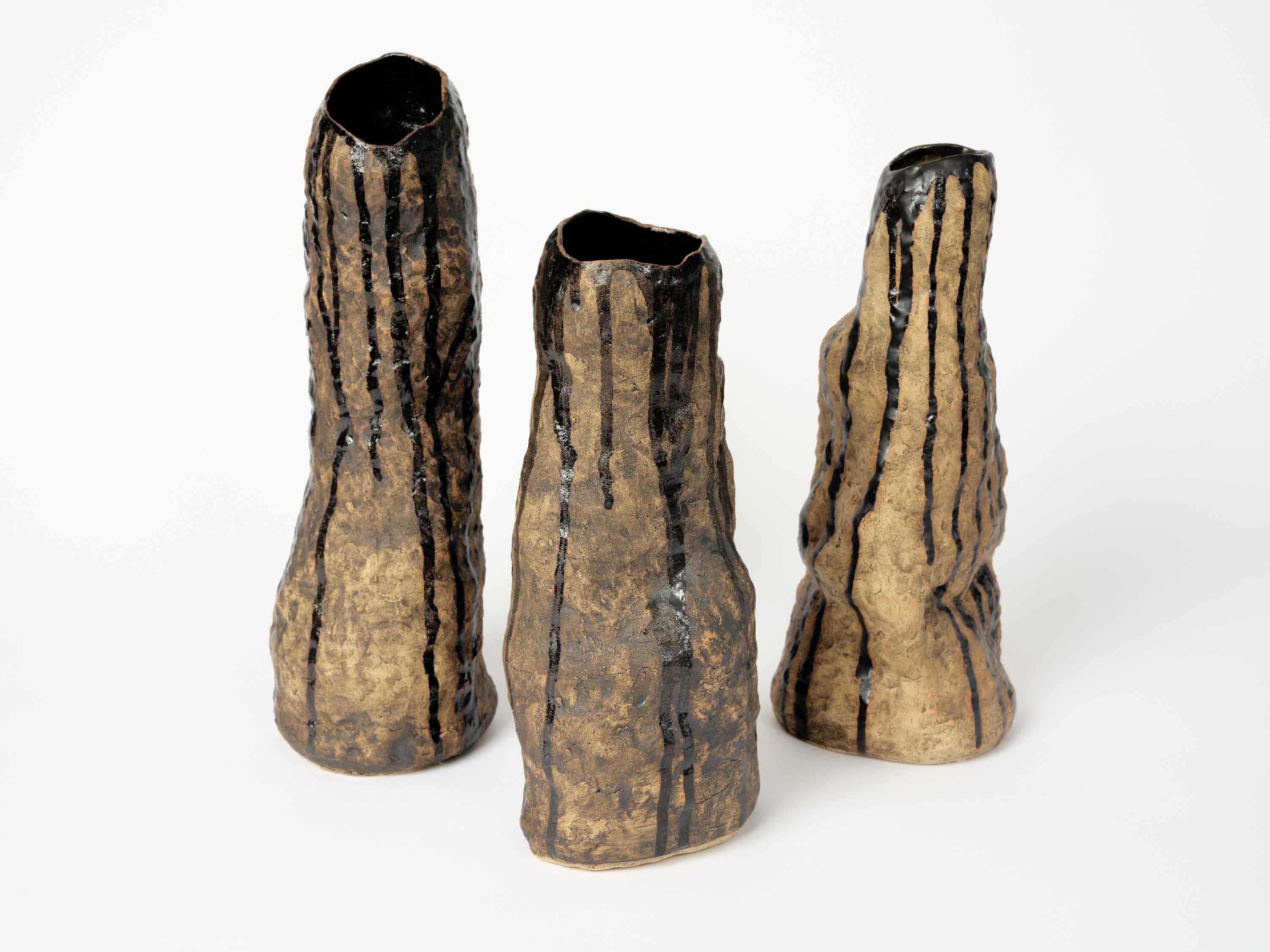 Drip Set of 3, Glazed Stoneware